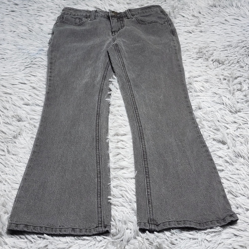 Vigoss Bootcut Jeans Girls 10 Gray Denim Cotton Stretch Low Rise Measures 26x24